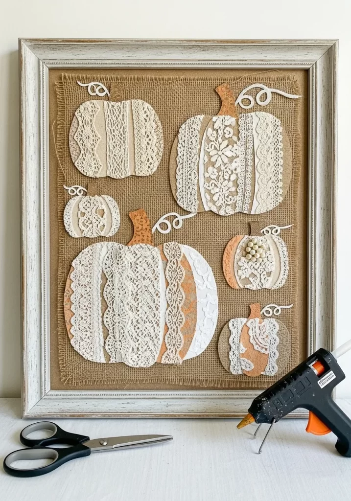 Elegant Lace Pumpkin Wall Art