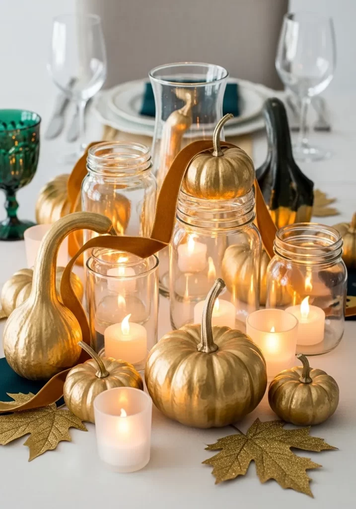 Gilded Gourds and Gentle Glow