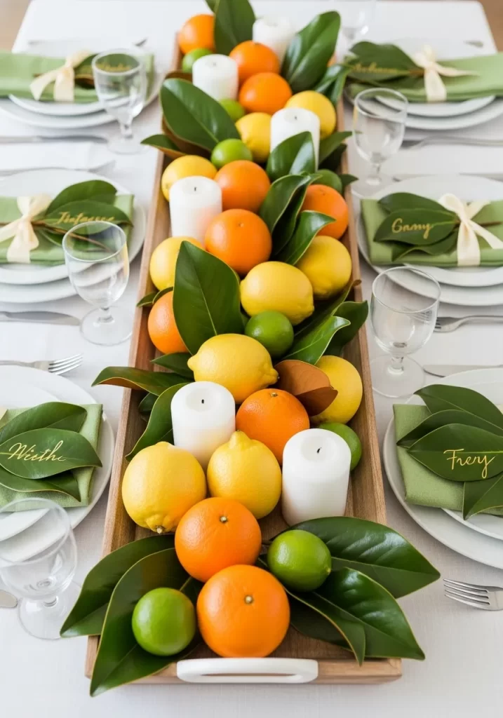 Vibrant Citrus & Magnolia Runner