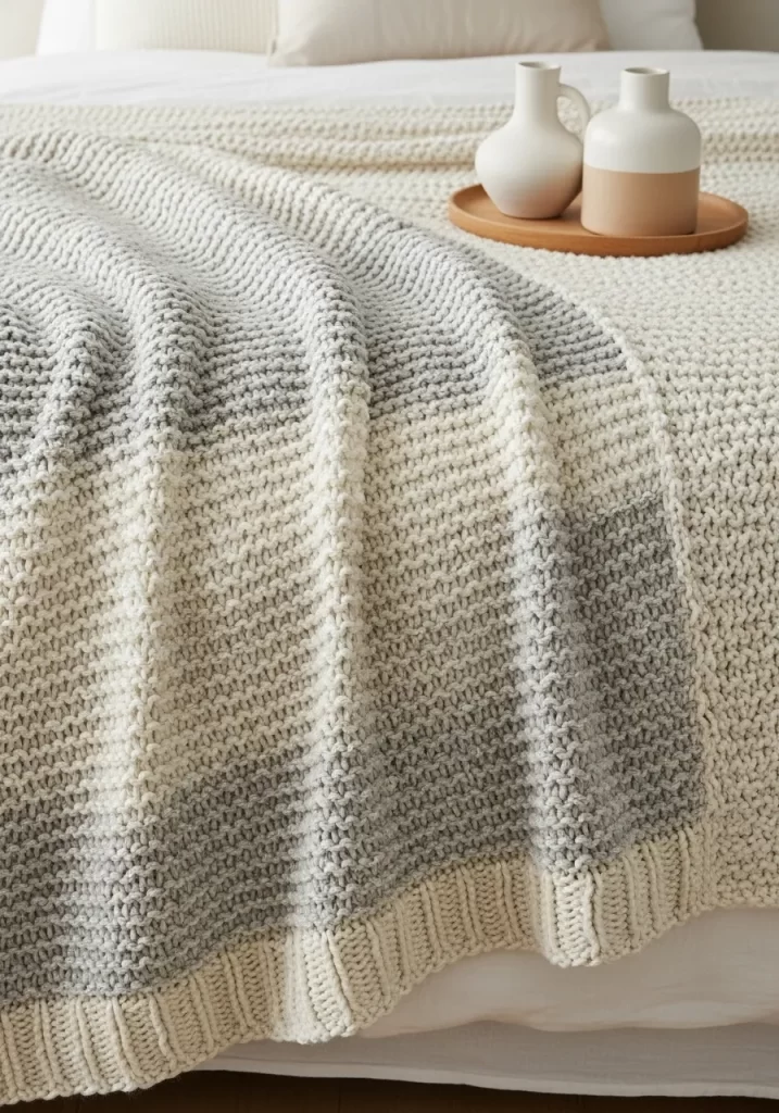 Two-Tone Knit Blanket