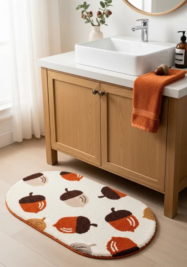 The Acorn Harvest Bath Mat