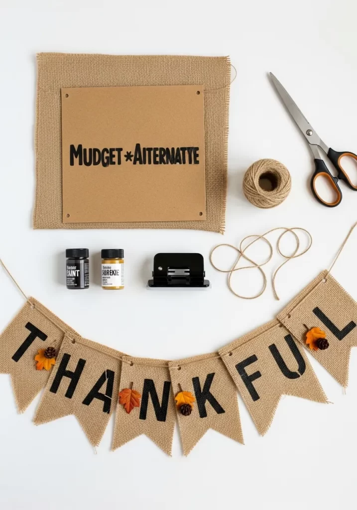 Rustic "Thankful" Burlap Banner