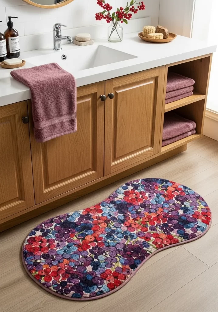 The Colorful Blossom Bath Mat
