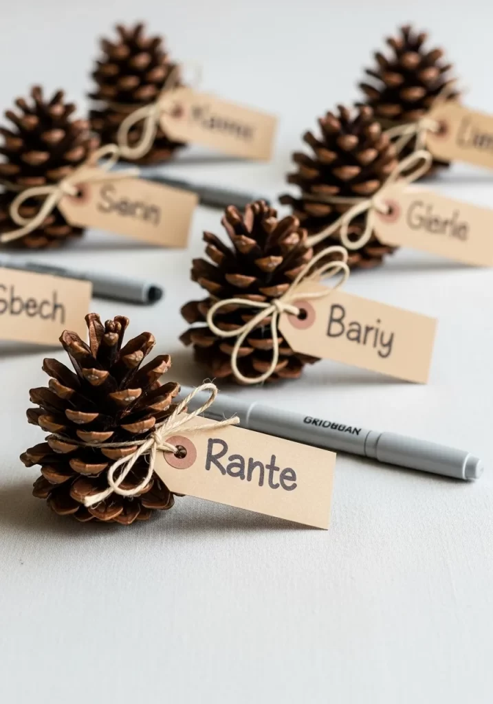 Forest-Inspired Pinecone Place Cards