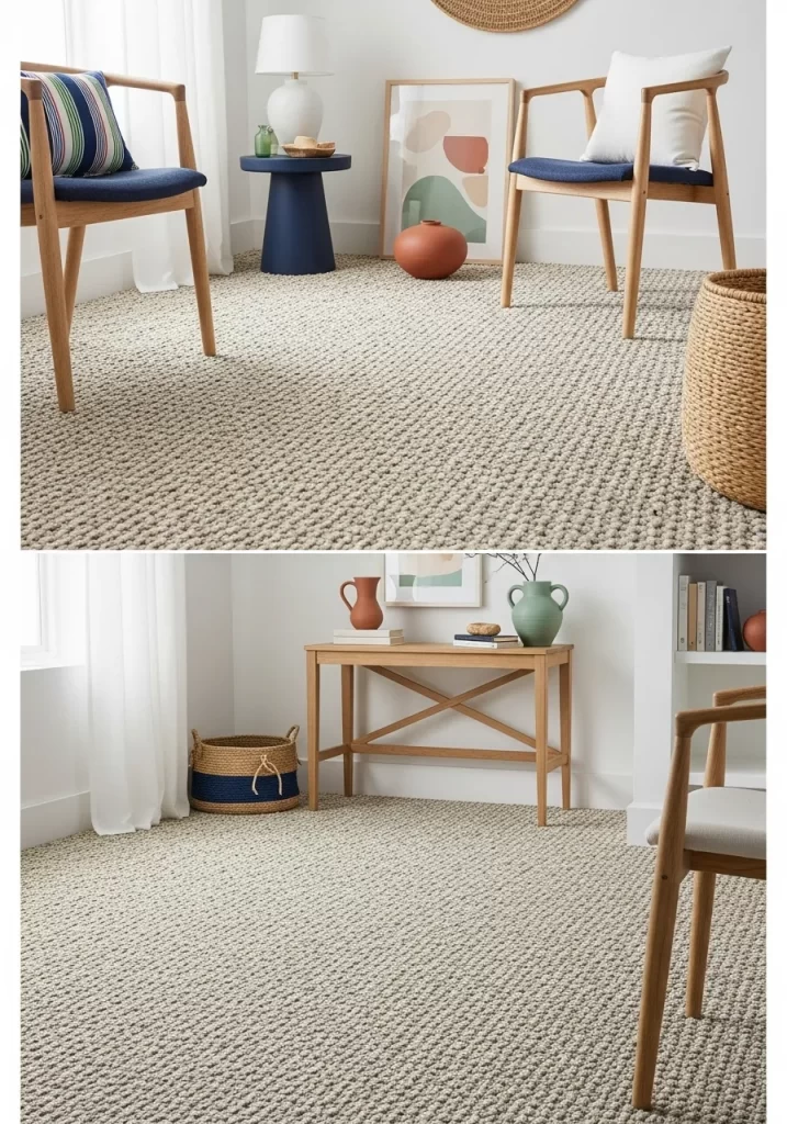 Undyed Wool Loop Pile Carpet