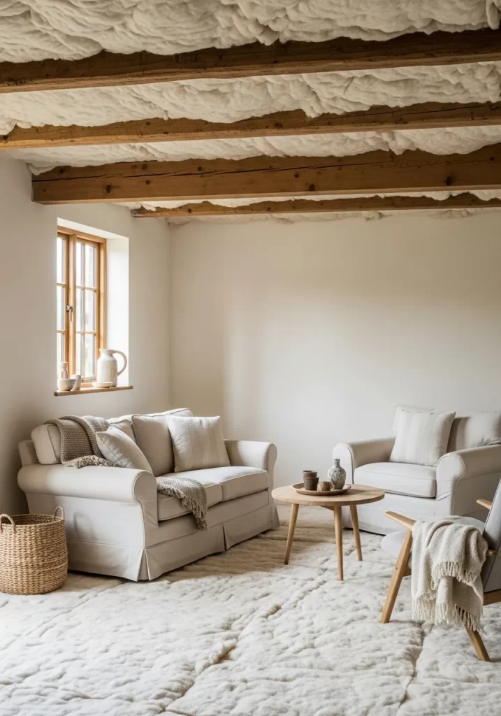 Natural Wool Ceiling Insulation & Rug