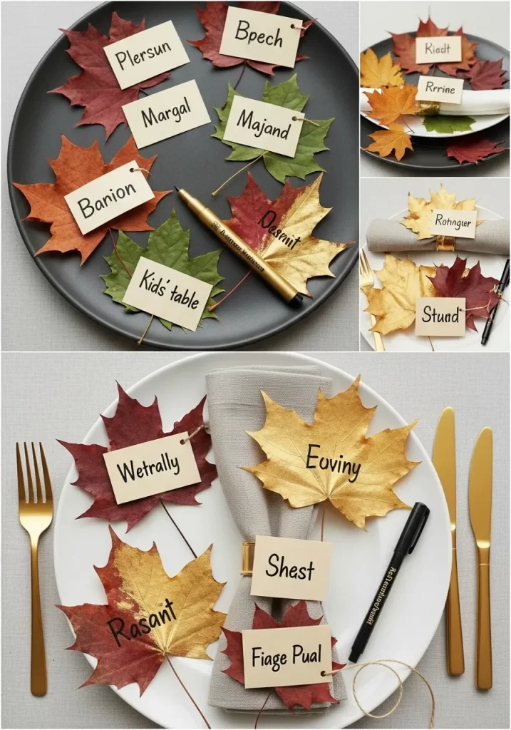 Vibrant Autumn Leaf Place Cards