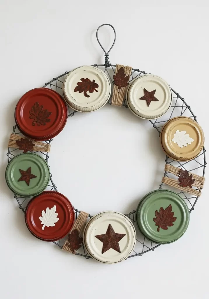 Upcycled Canning Lid Wreath
