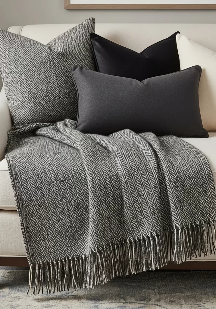 Herringbone Tweed Throw
