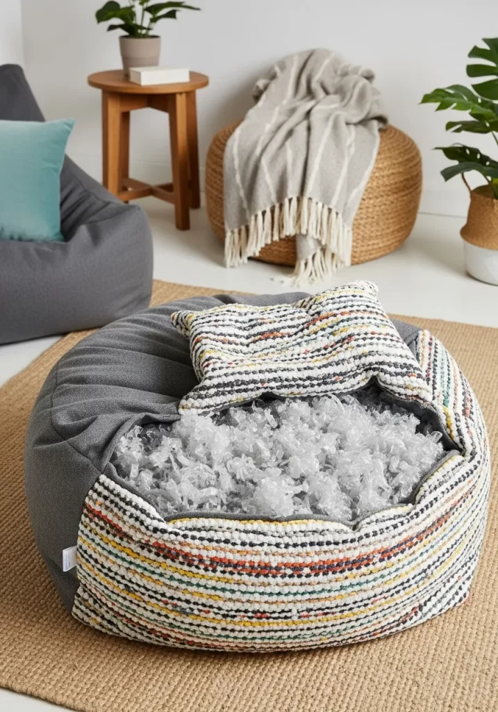 Bean Bag with Recycled Shredded Foam Fill