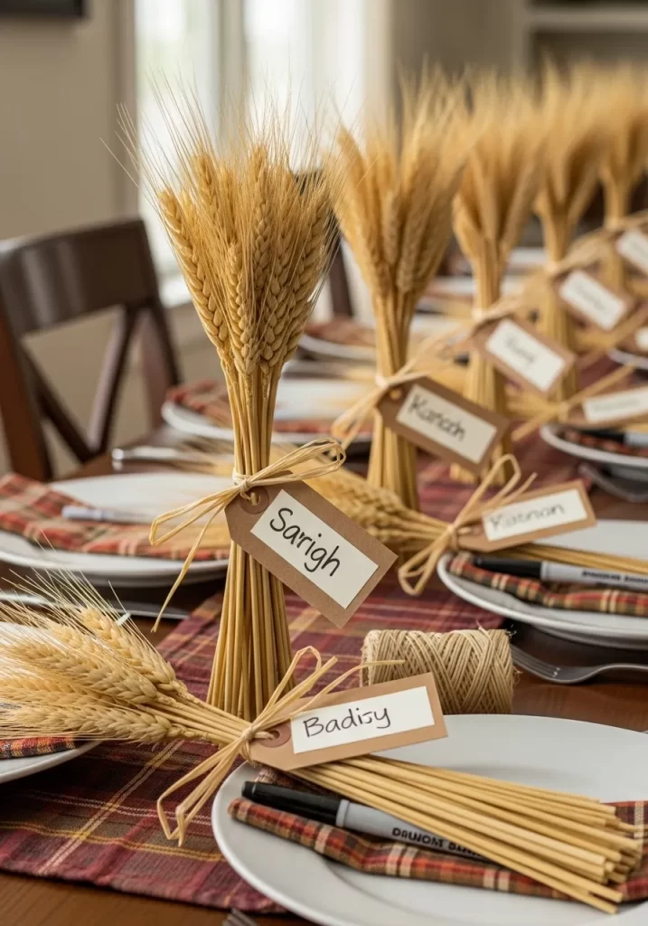 Golden Wheat Sheaf Place Cards