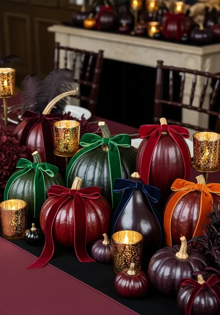 Velvet Pumpkin Centerpiece