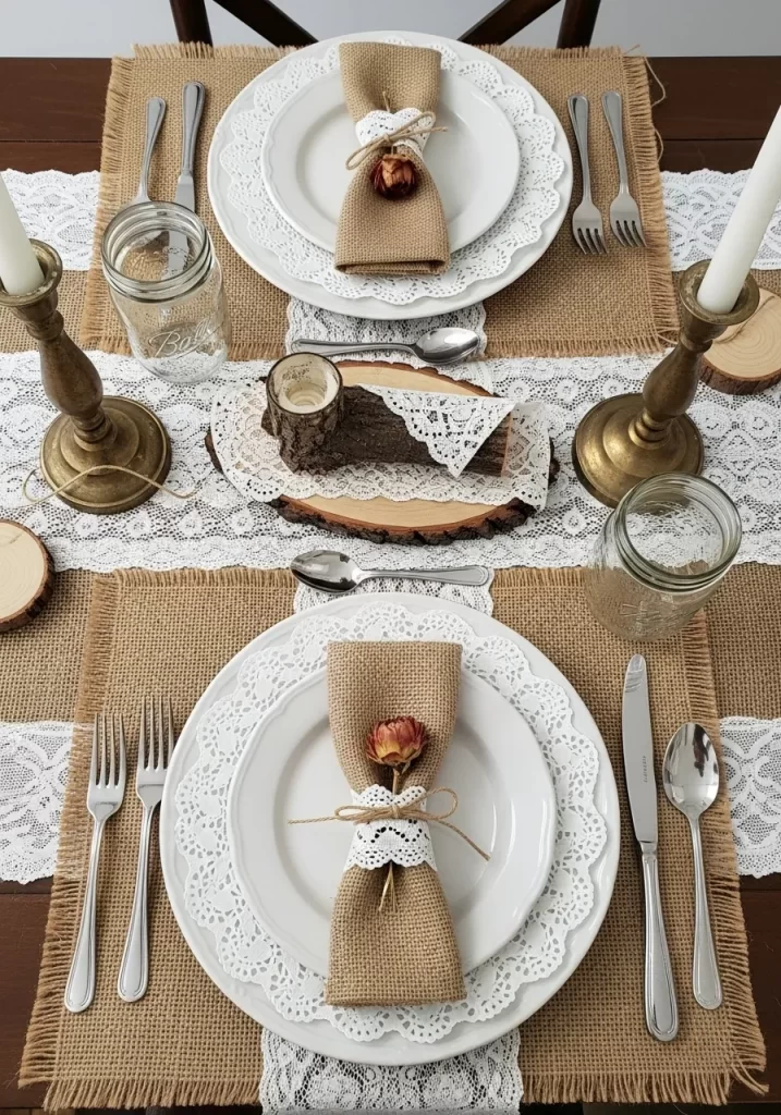Rustic Lace Tablescape