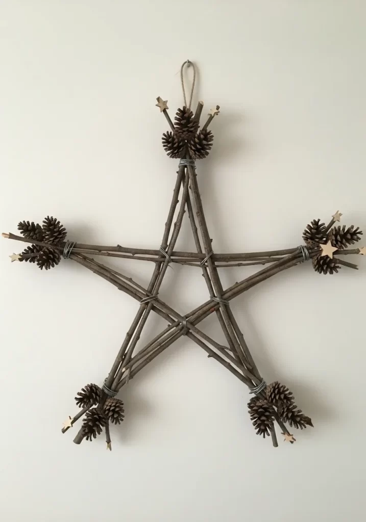 Rustic Twig and Pinecone Star