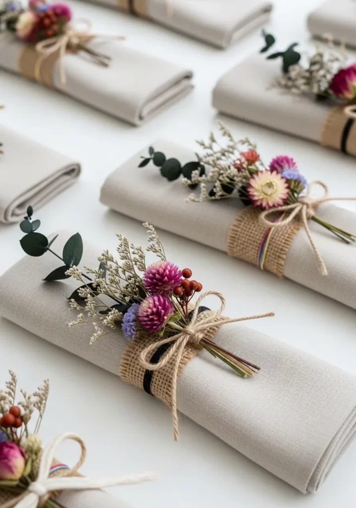 Dried Floral Napkin Rings