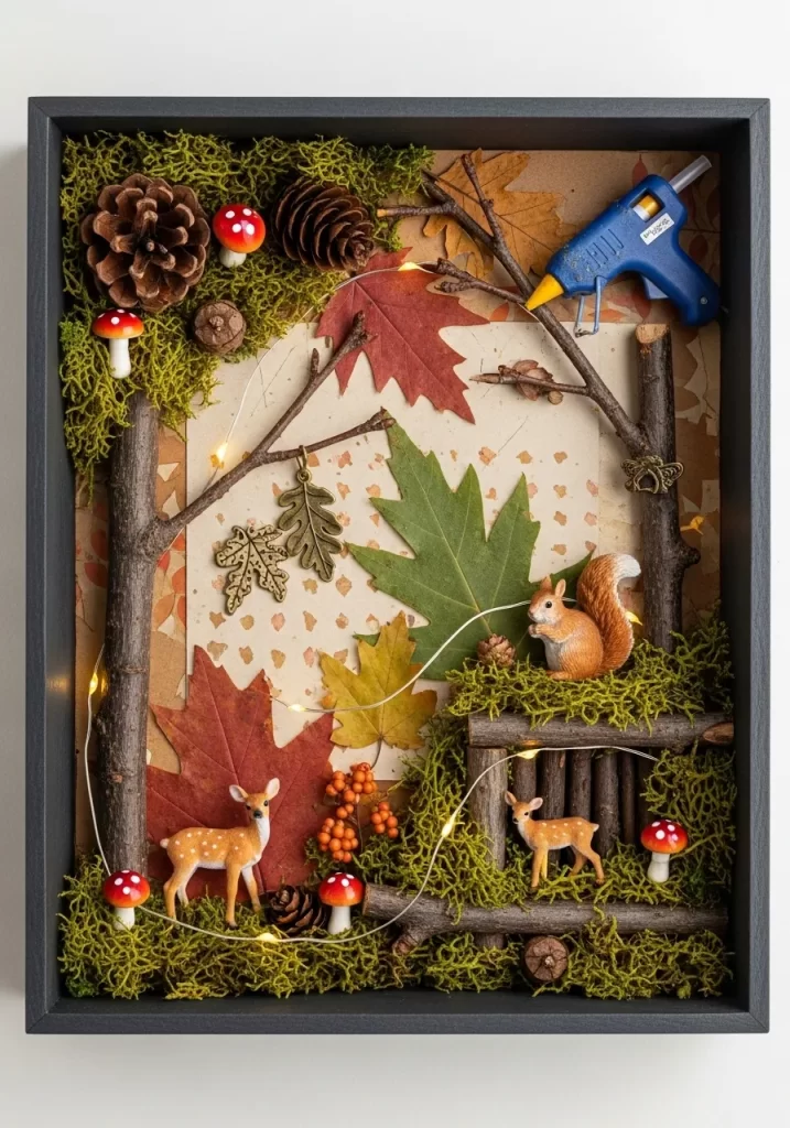 Enchanting Woodland Shadowbox Scene