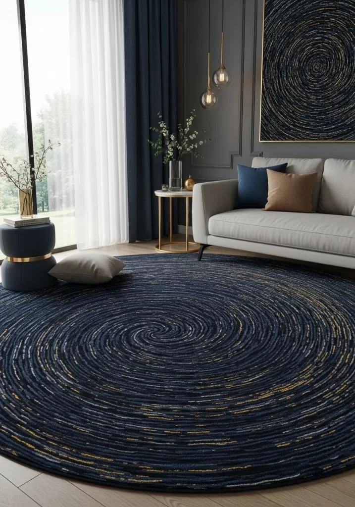 The Cosmic Whirlpool Round Rug