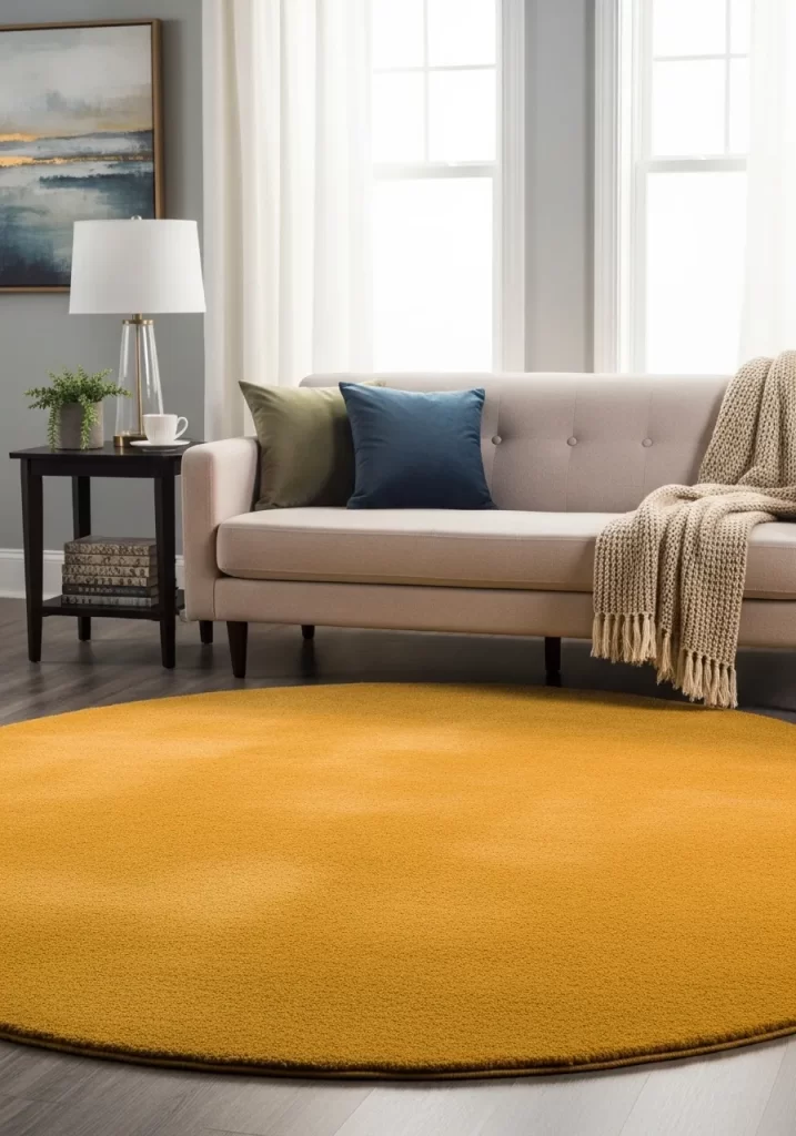 The Goldenrod Solid Oval Rug