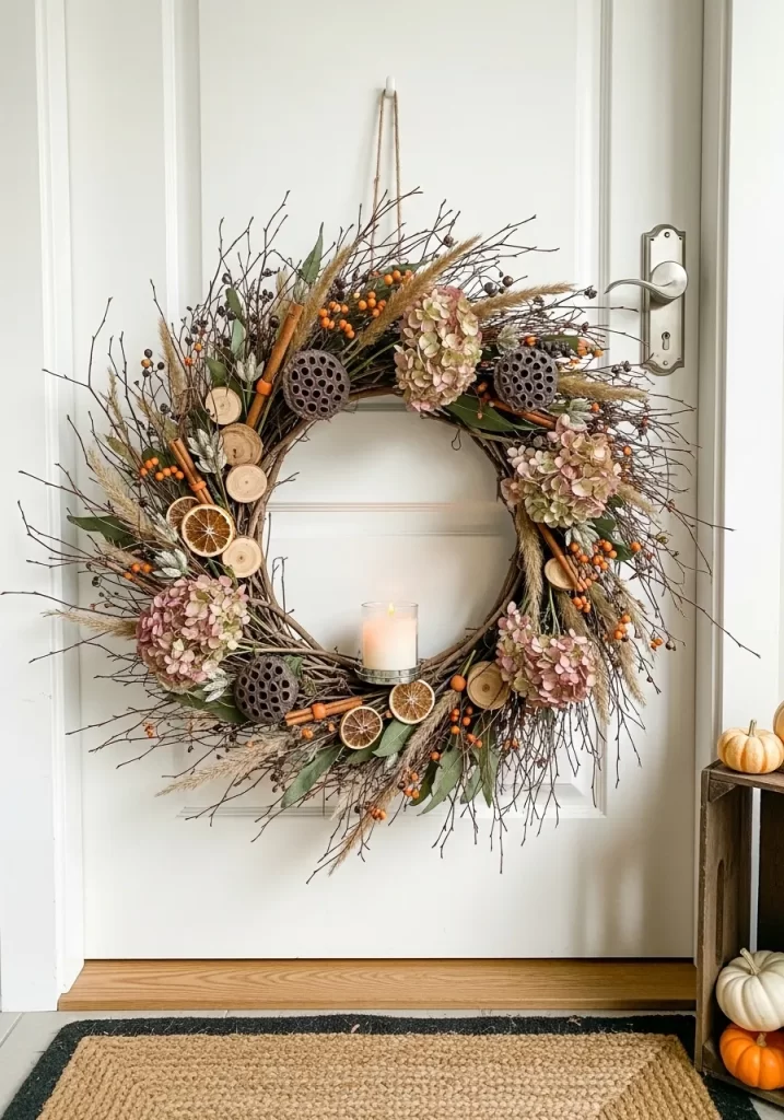 A Wild and Rustic Fall Wreath