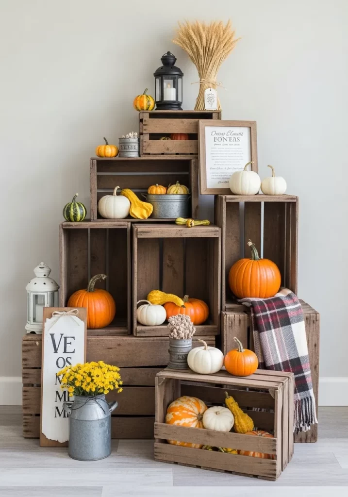 Stacked Crate Harvest Display