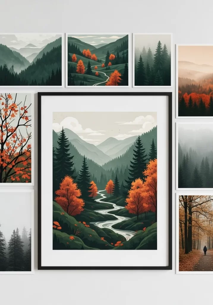 Gallery Wall of Autumnal Art