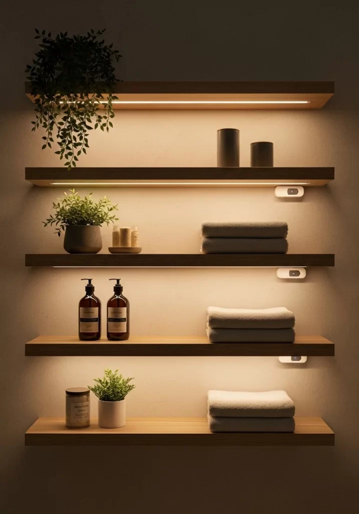 The Illuminated Floating Shelves
