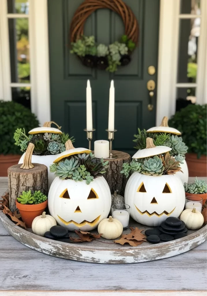 Succulent Jack-o'-Lanterns