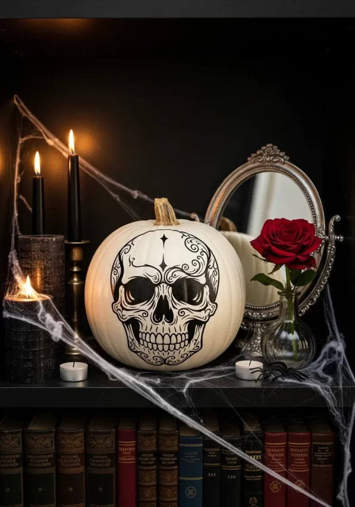 Day of the Dead Skull Pumpkin