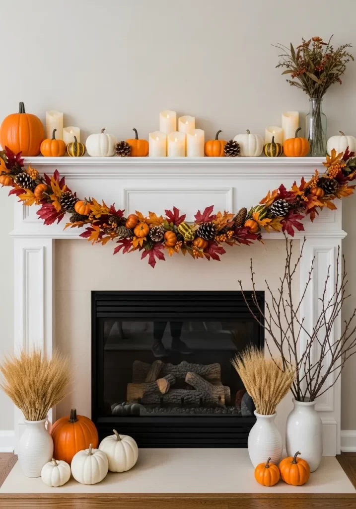 Abundant Fall Mantel Display