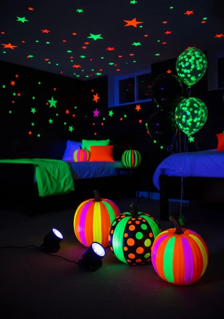 Neon Glow-in-the-Dark Pumpkins