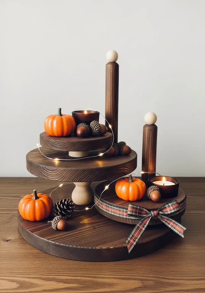 Rustic Tiered Tray Harvest Display