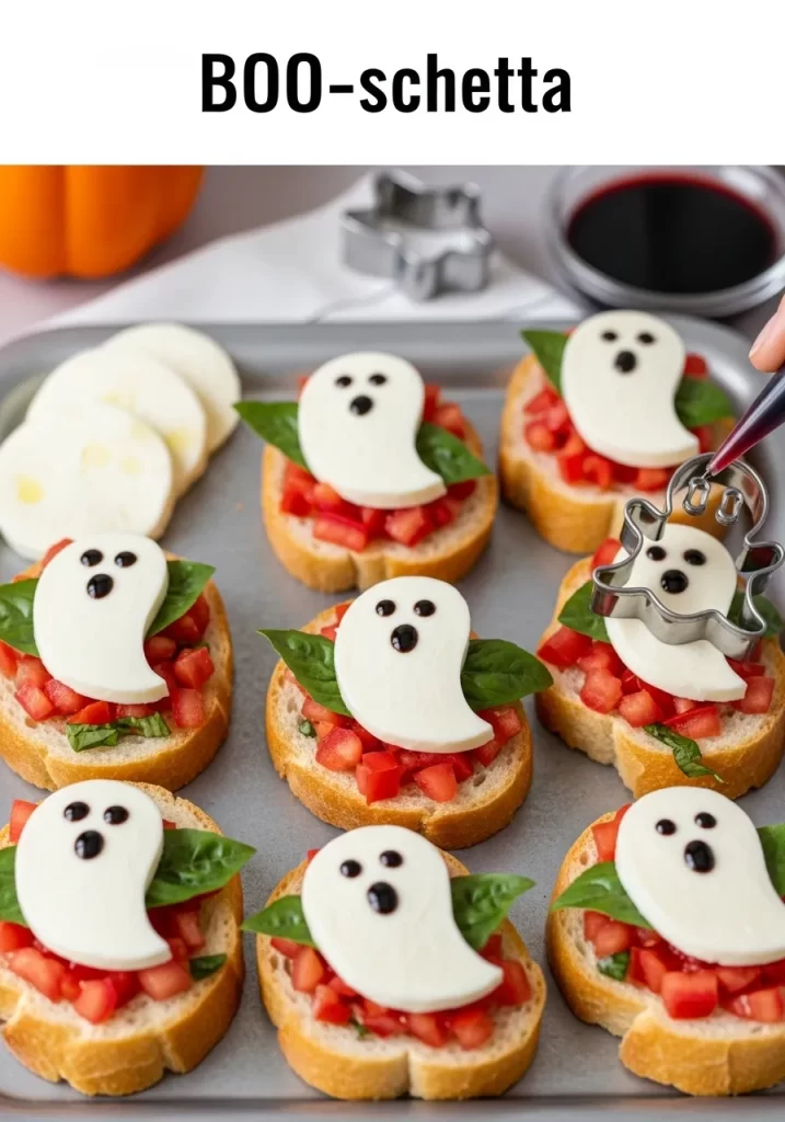 Ghostly Bruschetta Bites