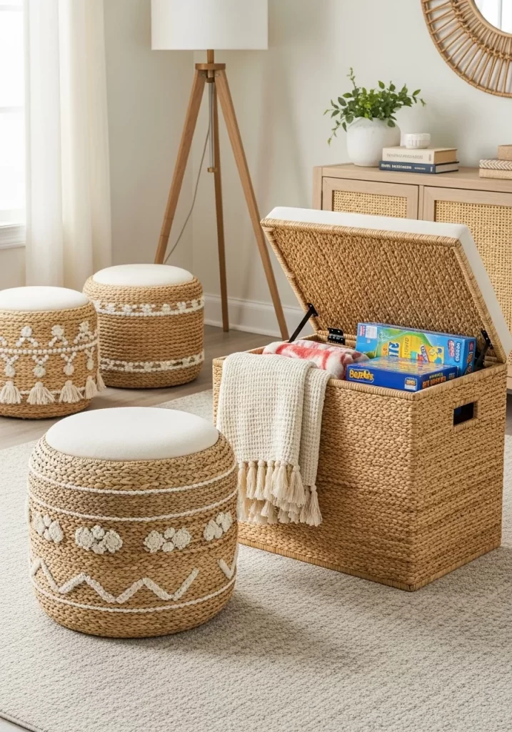 The Woven Storage Ottoman Set