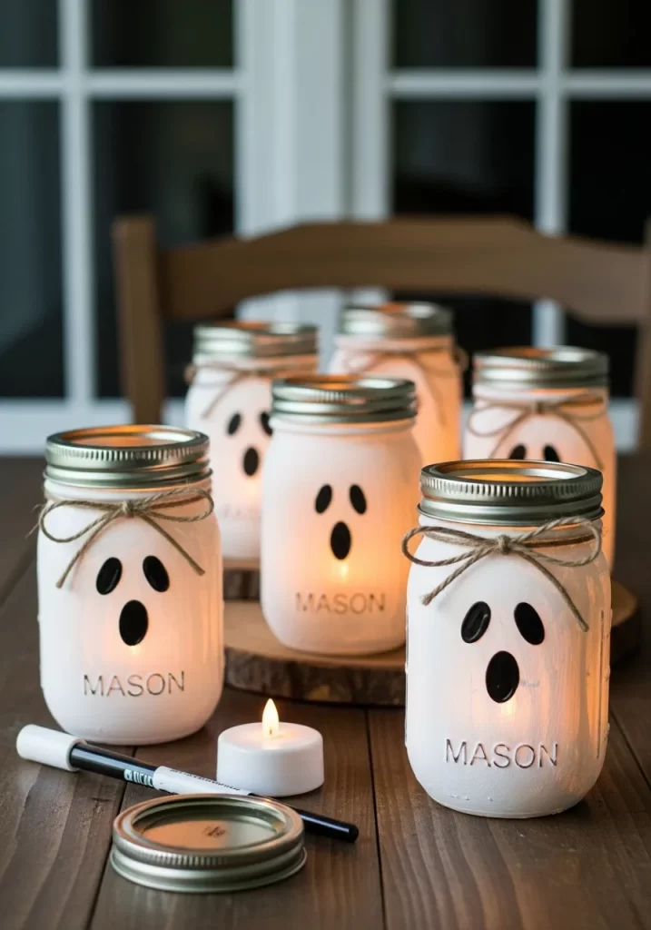 Ghostly Mason Jar Lanterns