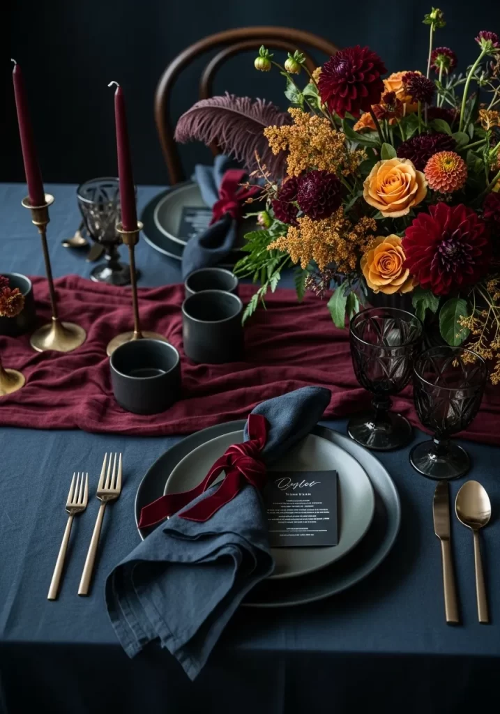 Moody Jewel-Toned Tablescape
