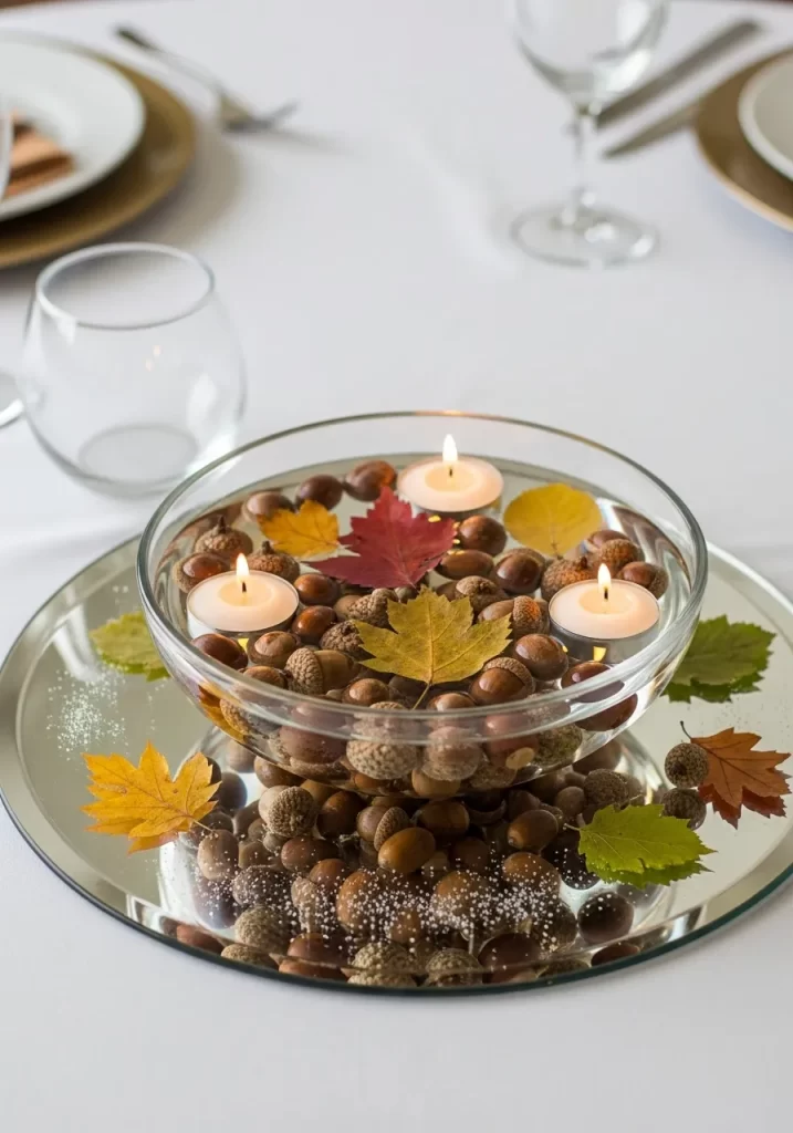 Floating Acorn and Leaf Bowl