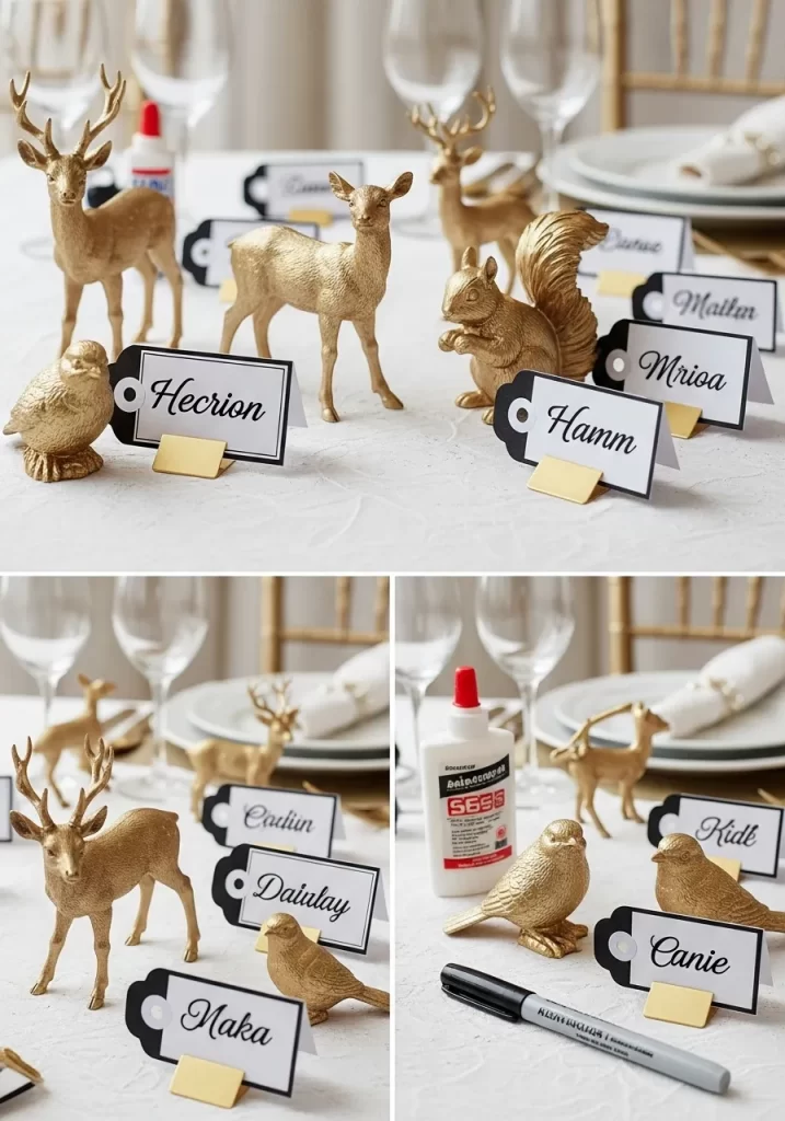 Gilded Woodland Creature Place Settings