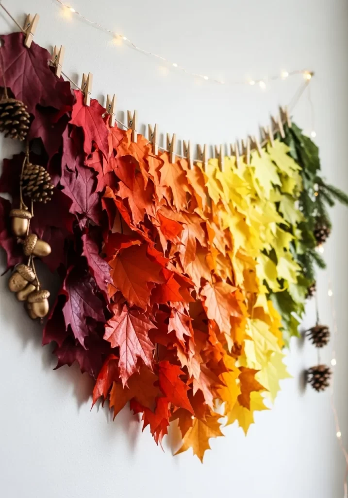Vibrant Ombre Fall Leaf Garland