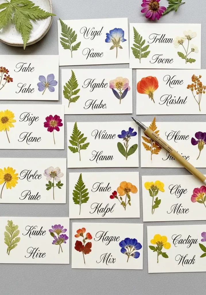 Pressed Floral Place Cards