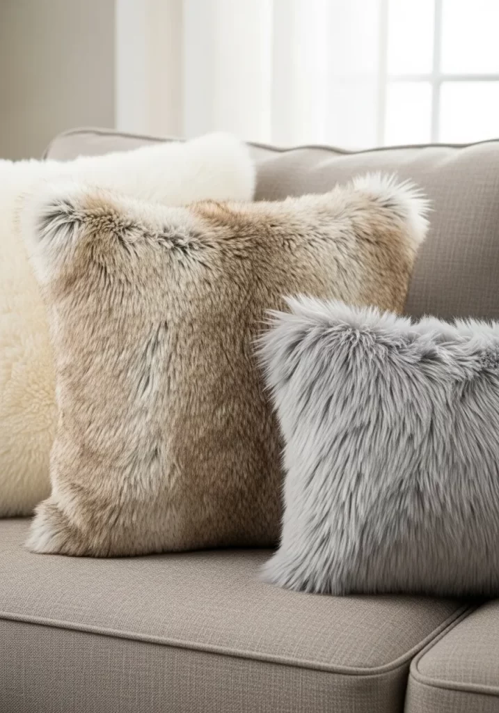 Faux Fur Throw Pillows