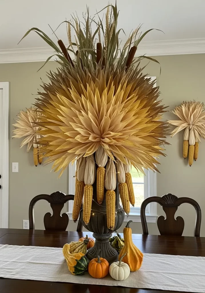 Dramatic Corn Husk Centerpiece