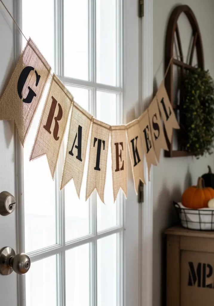 Grateful Burlap Banner