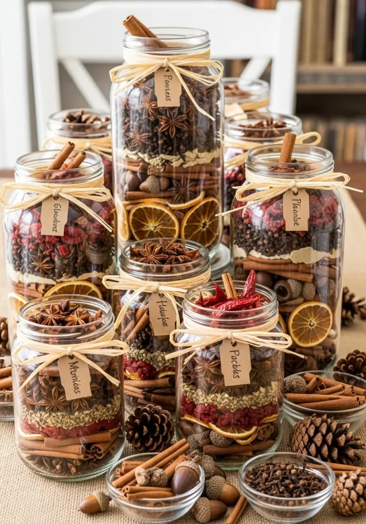 Layered Harvest Spice Jars