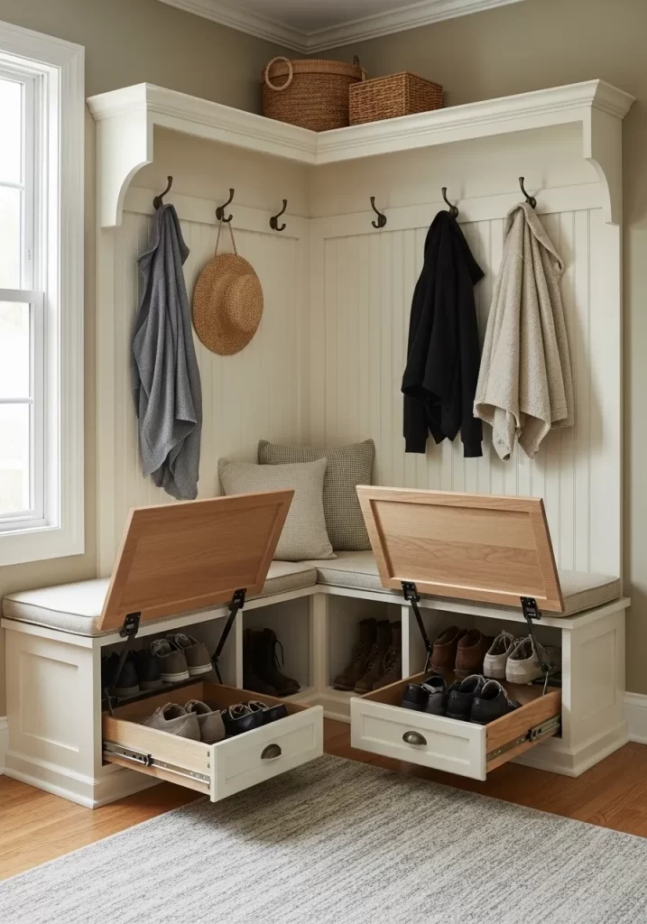 The Corner Bench Entryway System