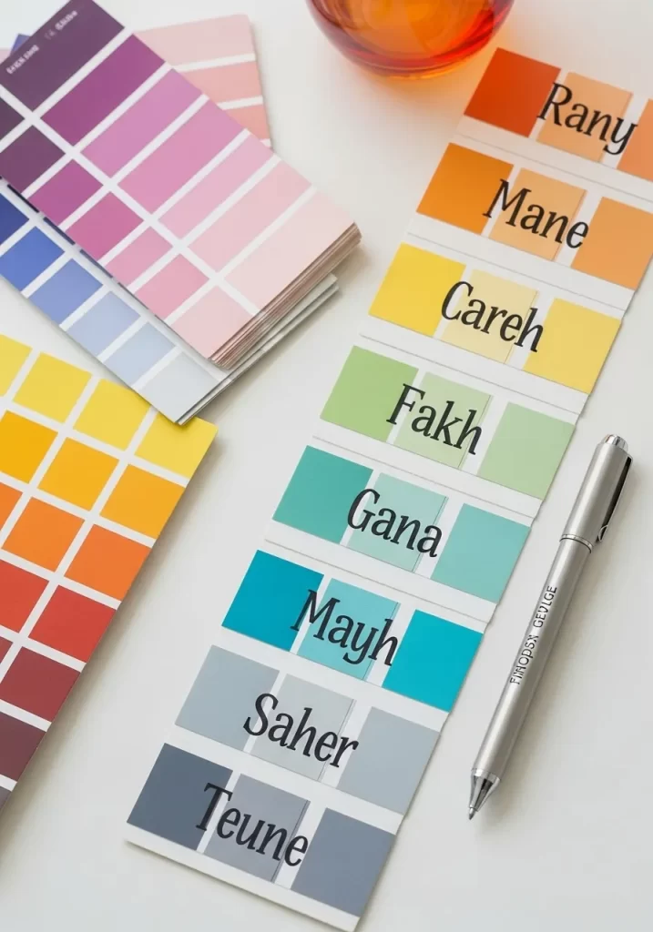 Colorful Paint Chip Place Cards