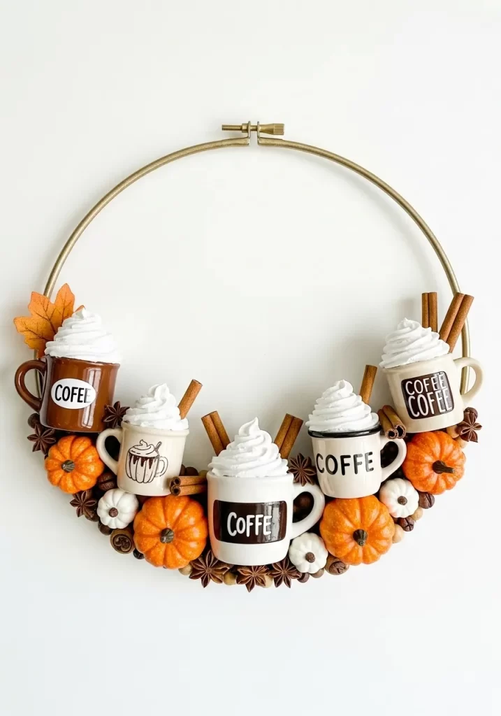 Coffee and Pumpkin Spice Wreath