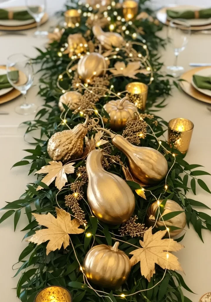 Gilded Gourds and Greenery