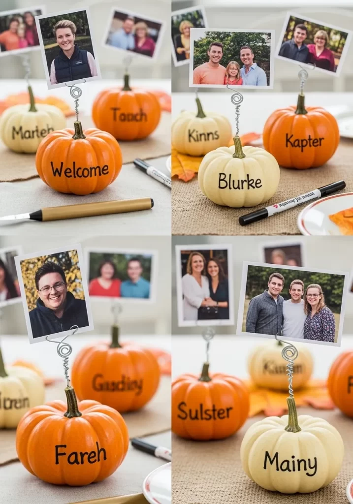 Pumpkin Photo Holder Place Cards