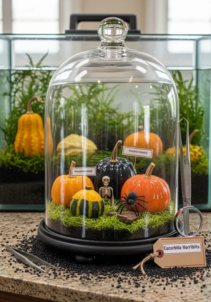 Curated Pumpkin Terrarium