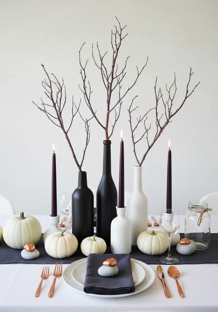 Modern Branch & Monochrome Pumpkins